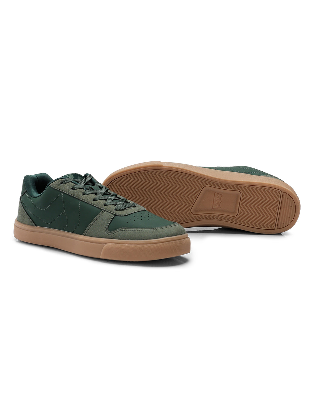 Men's Colorblock Green Sneakers - Top View