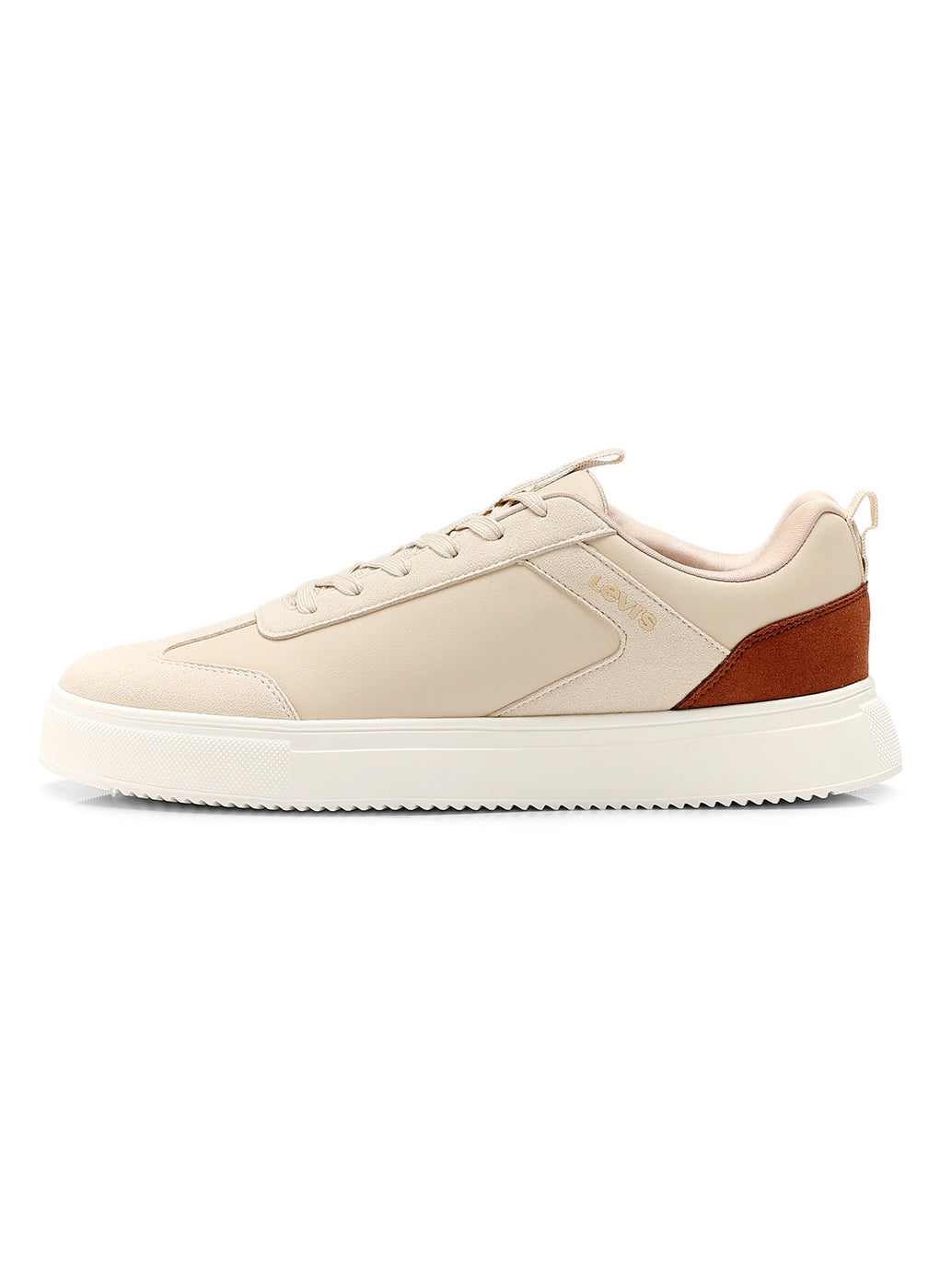 Men's Colorblock Beige Sneakers - Side View