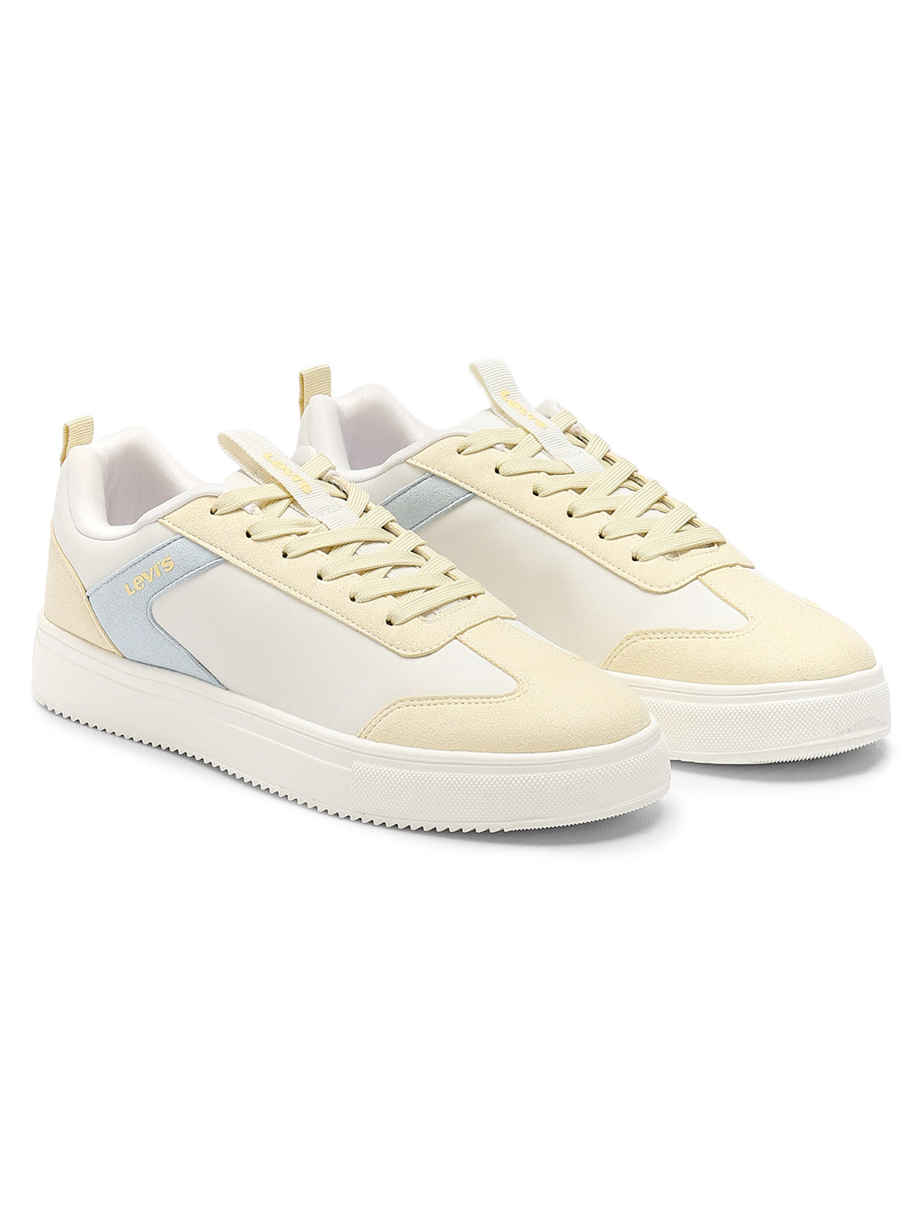 Men's Colorblock White Sneakers - Font View