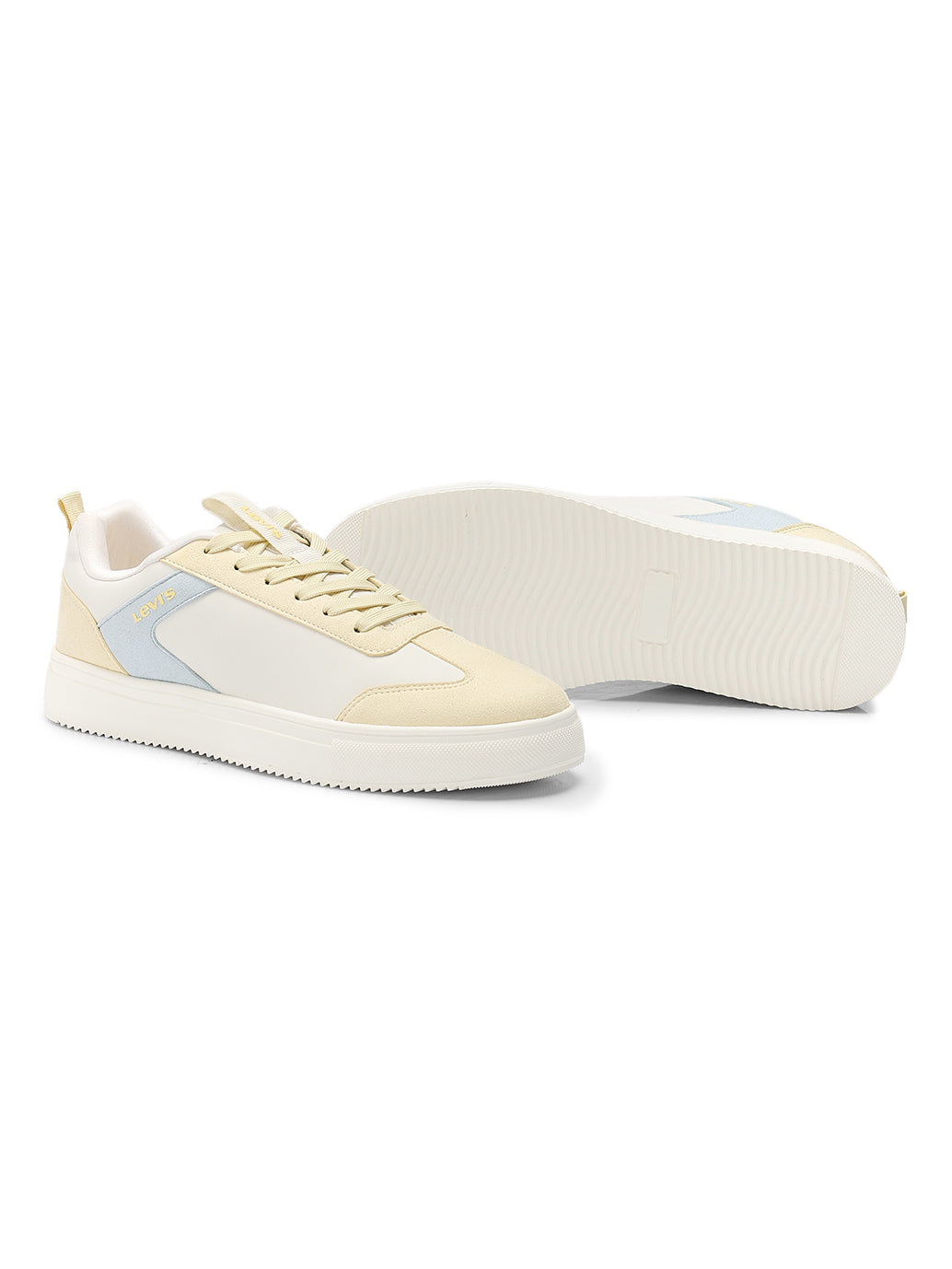 Men's Colorblock White Sneakers - Top View