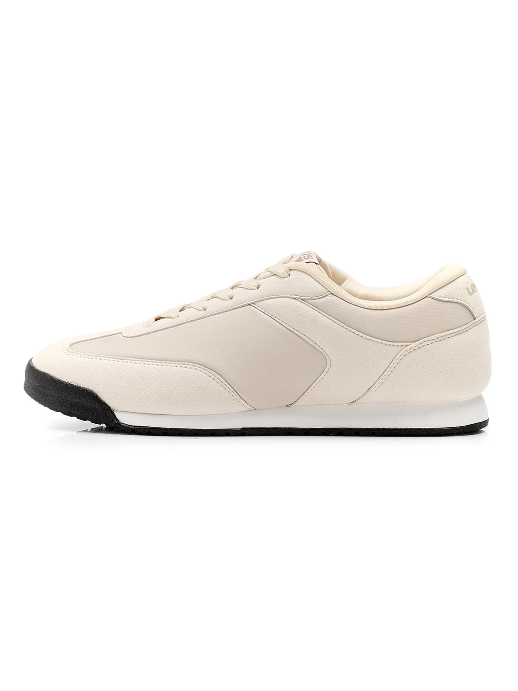 Men's Cream Casual Sneakers - Side View