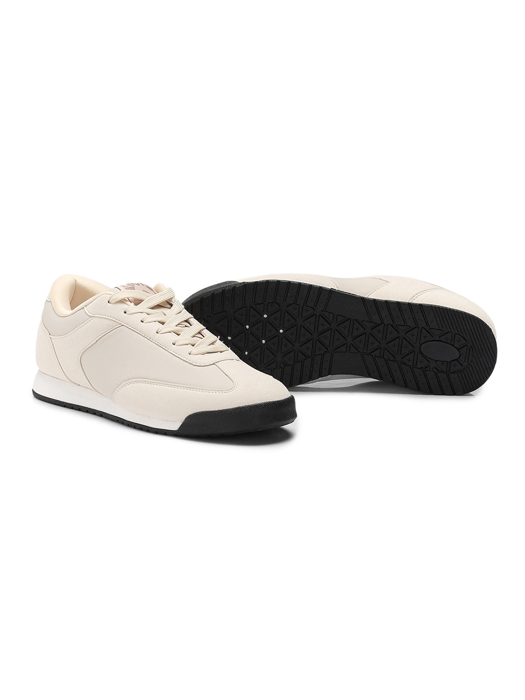 Men's Cream Casual Sneakers - Top View