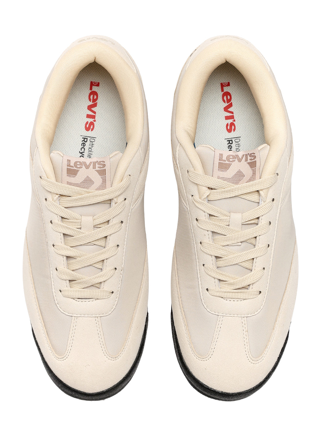 Men's Cream Casual Sneakers - FontSet View