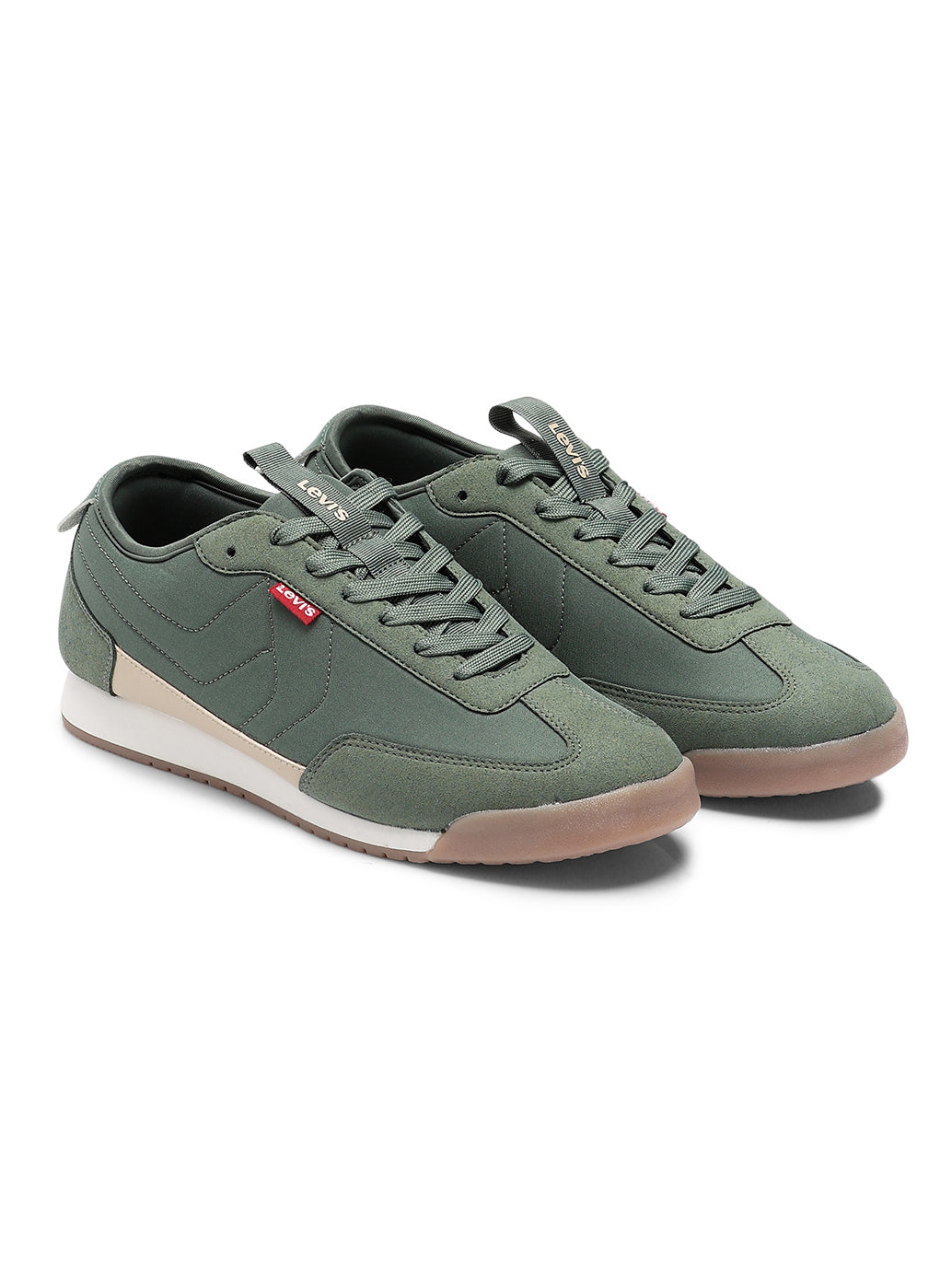 Men's Green Casual Sneakers - Font View