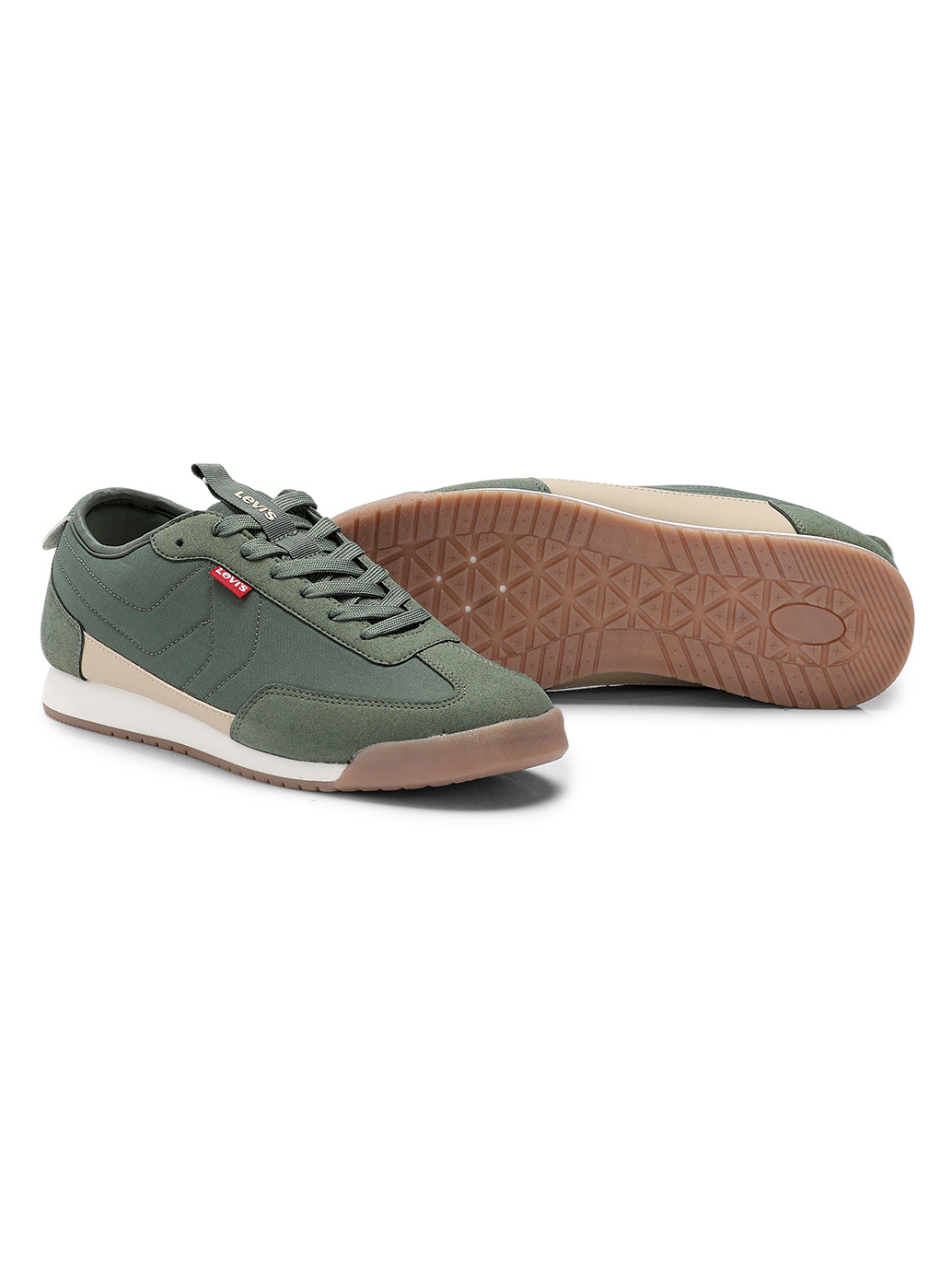 Men's Green Casual Sneakers - Top View