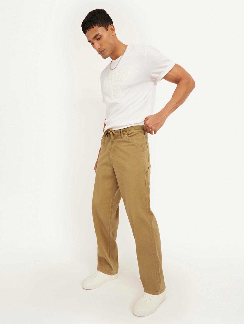 Men's Brown Silver Tab Baggy Mid Rise Jeans - 893ff750f809a71606910f7f7979c0d0 View