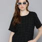 Women's Checked Round Neck T-shirt - 8967baf9-3552-4f4d-85e9-62bcb311222d1706073776332-Levis-Women-Tshirts-3621706073775909-1 View