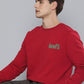 Men's Solid Red Crew Neck Sweatshirt - 8a07a69c-3ef7-4a47-b862-0e79557eb6321704801101961-Levis-Pure-Cotton-Brand-Logo-Printed-Pullover-Sweatshirt-698-1 View