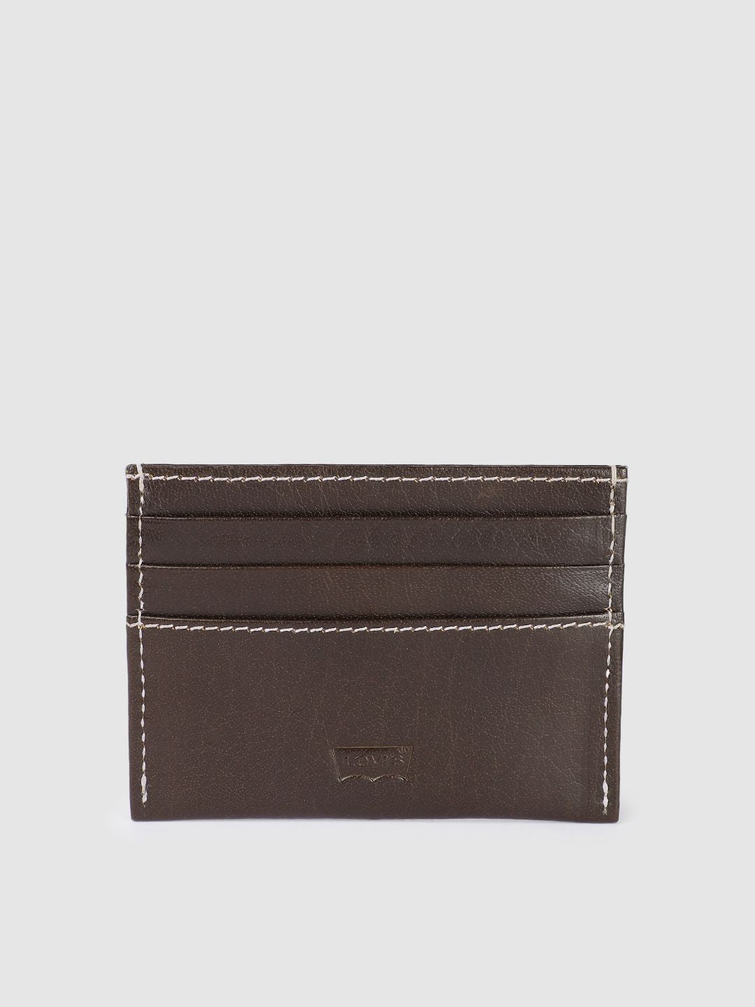 Men's Brown Solid Card Holder - 8d3bcaba-d851-402f-a39e-7eaf4dd7ce7e1742209993144-Men-Brown-Solid-Leather-Cardholder-6991742209992855-1 View