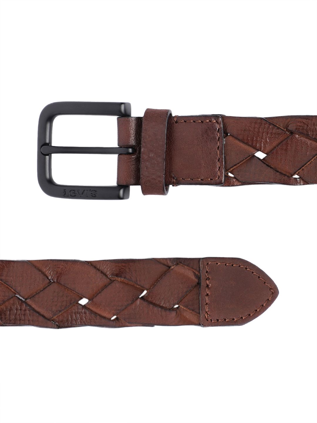 Men's Brown Textured Belt - 8d40ba84-0a52-4c81-a162-fe9af60e88b11742202135925-Men-Braided-Leather-Belt-2521742202135809-3 View