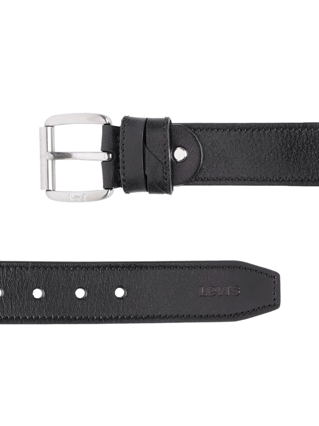 Men's Black Solid Belt - 9053945d-618b-4e6c-b153-e90729e774f51742190767162-Men-Solid-Leather-Belt-5241742190767056-3 View