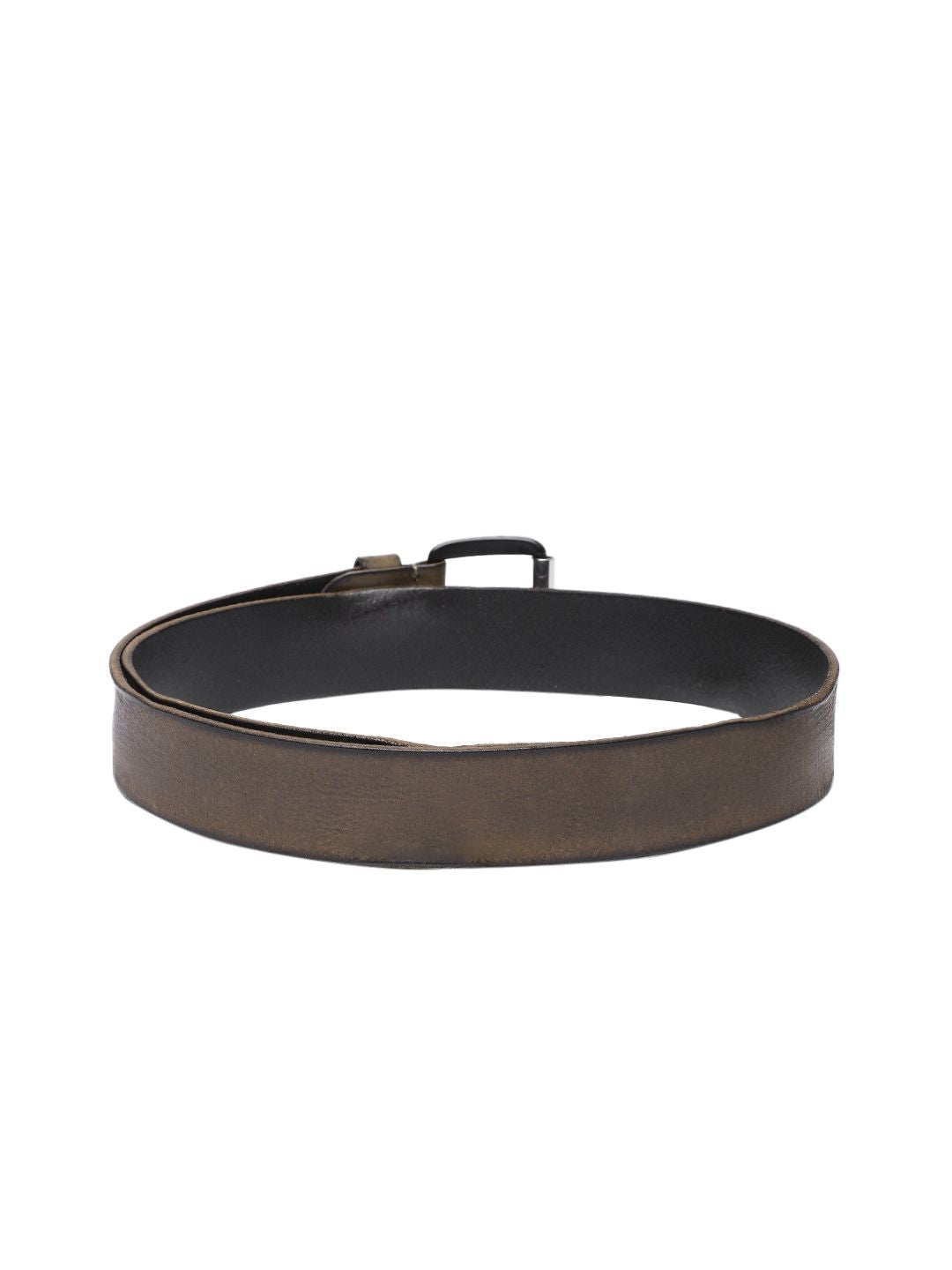 Men's Olive Solid Belt - 906f99fc-c145-4635-90e5-f024c636ab0c1742207039853-Men-Solid-Leather-Belt-9611742207039721-2 View