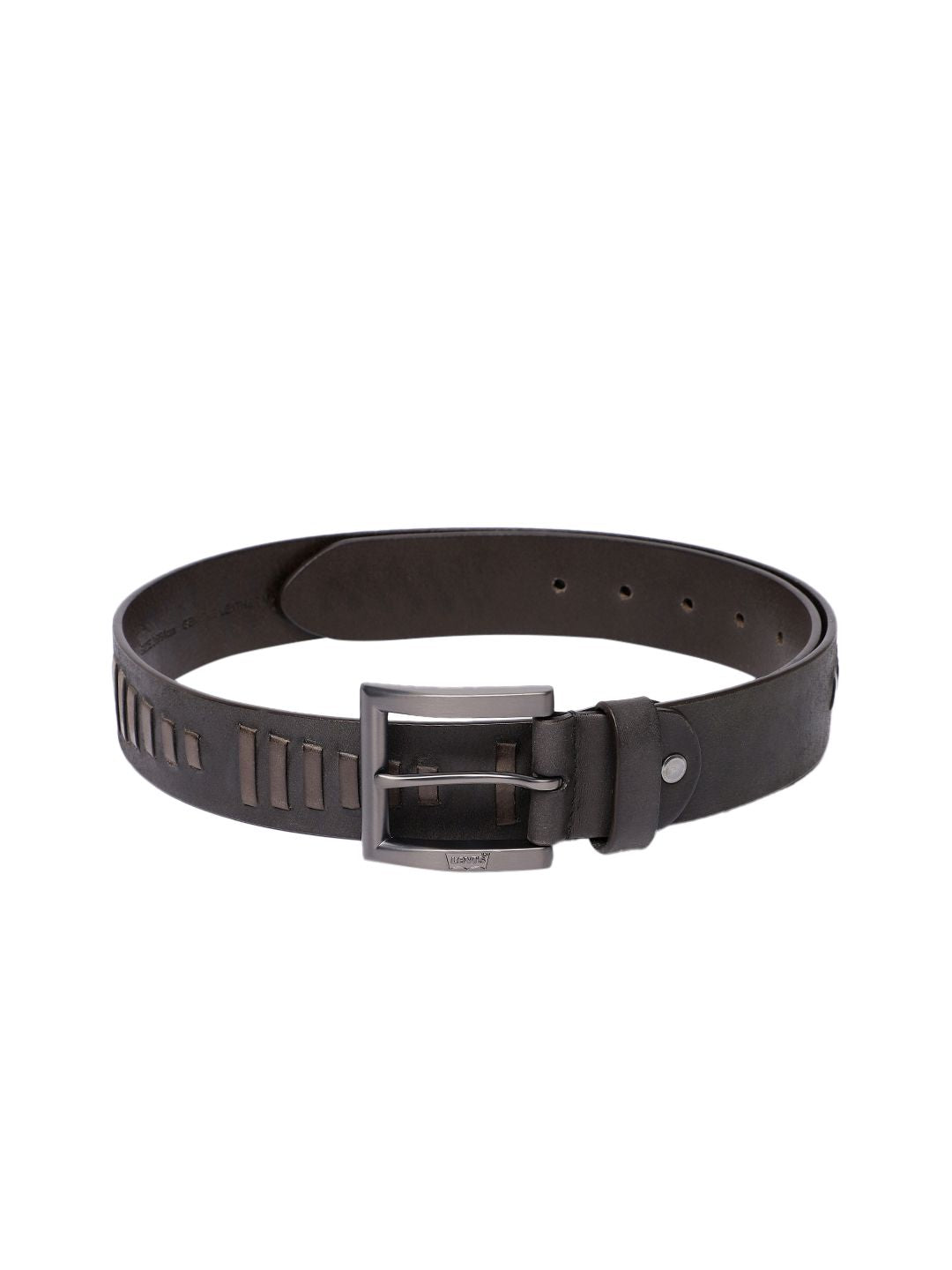 Men's Grey Textured Belt - 917600fa-4722-48cb-bfdb-22ea3478aea11742190722451-Men-Textured-Leather-Belt-1731742190722307-1 View