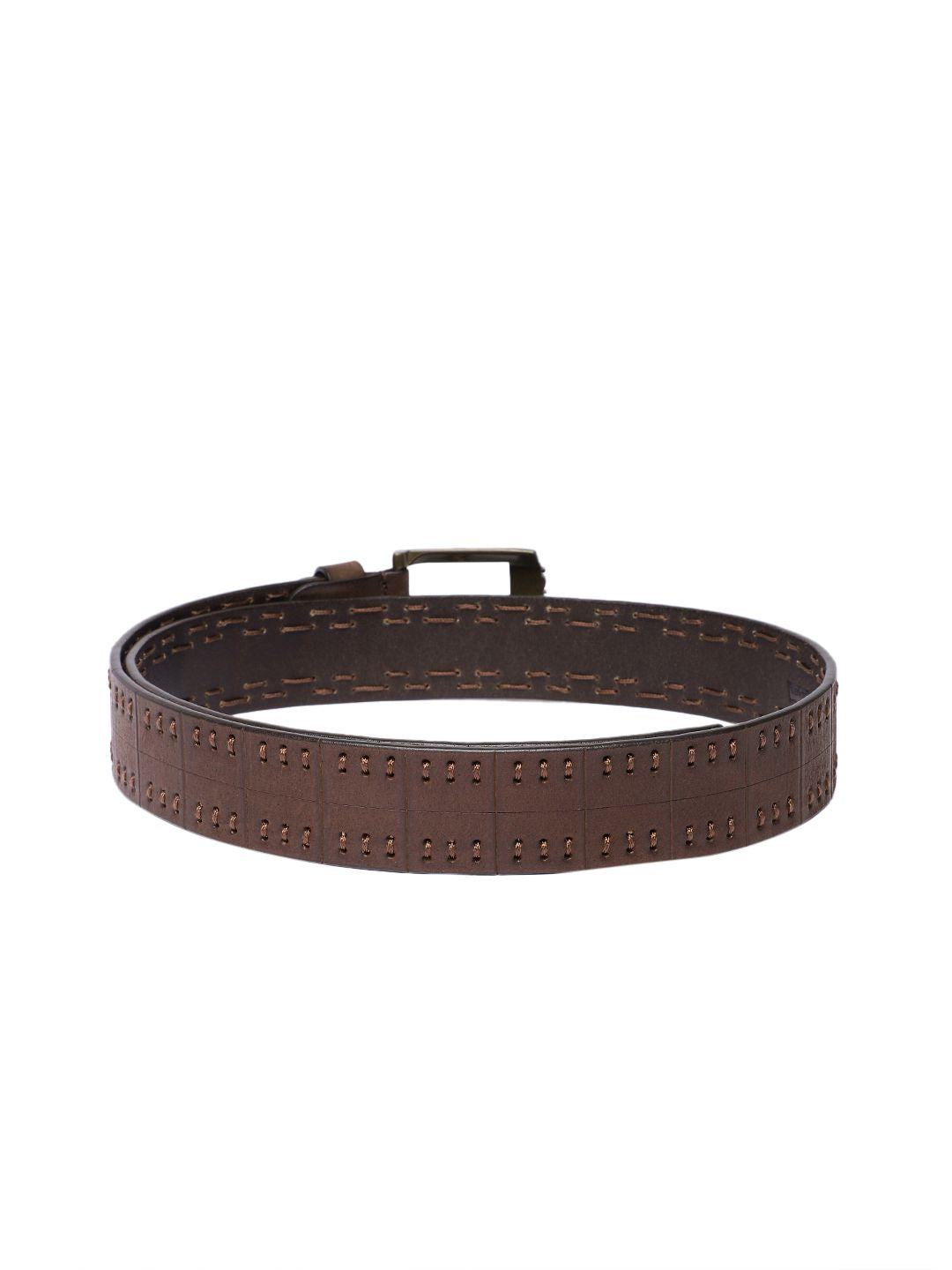 Men's Brown Textured Belt - 93d8d7fc-f02d-49b1-a1b0-f9fd29442f1b1742192306828-Men-Textured-Leather-Belt-5541742192306657-2 View