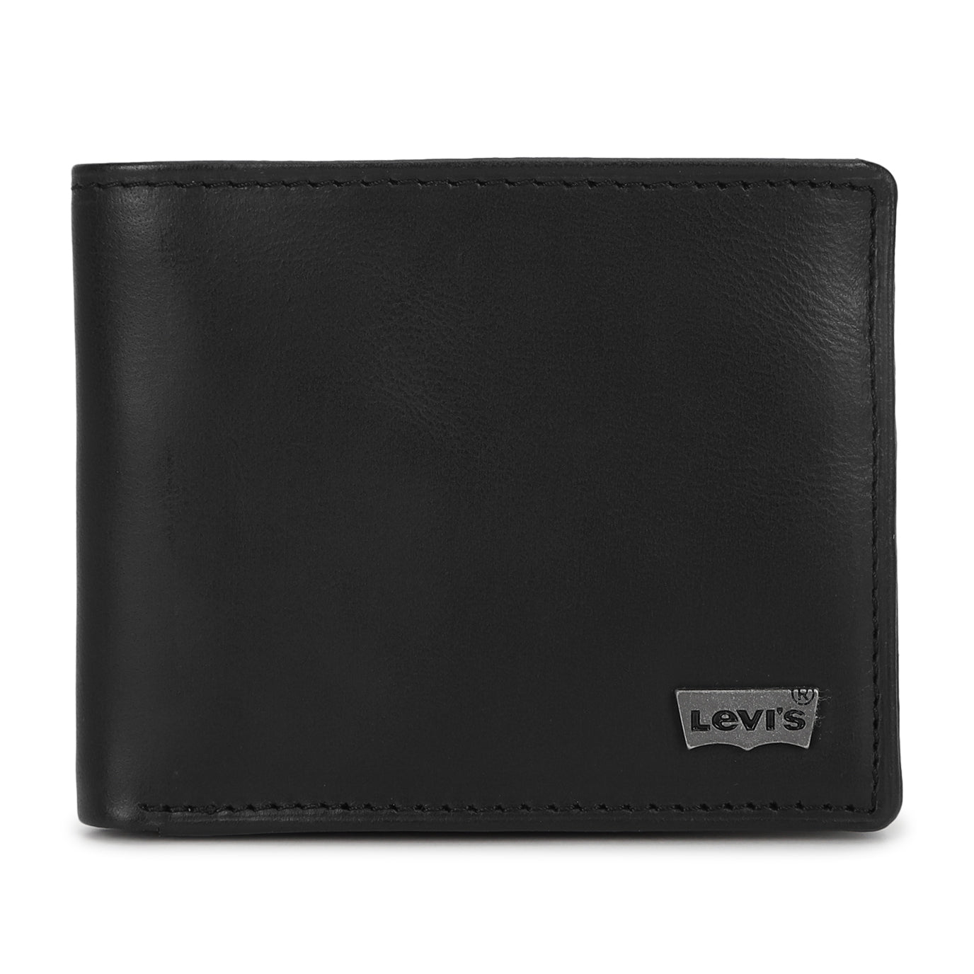 Men's Black Brand Logo Bi-Fold Wallet
