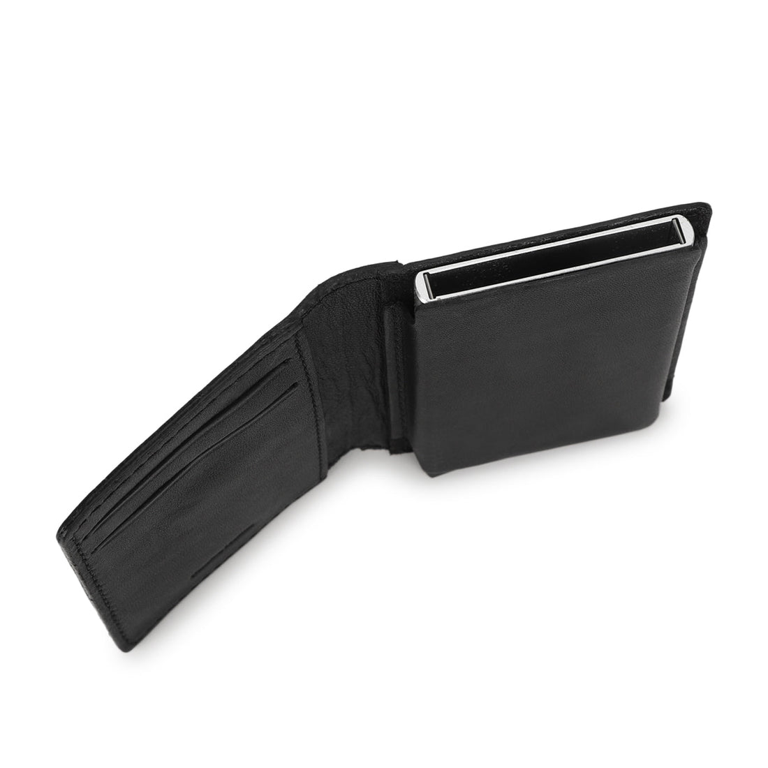 Men's Black Brand Logo Mechanical Card Wallet - d0e9fa2a-0c6c-4557-b9b3-cff2175e096f View