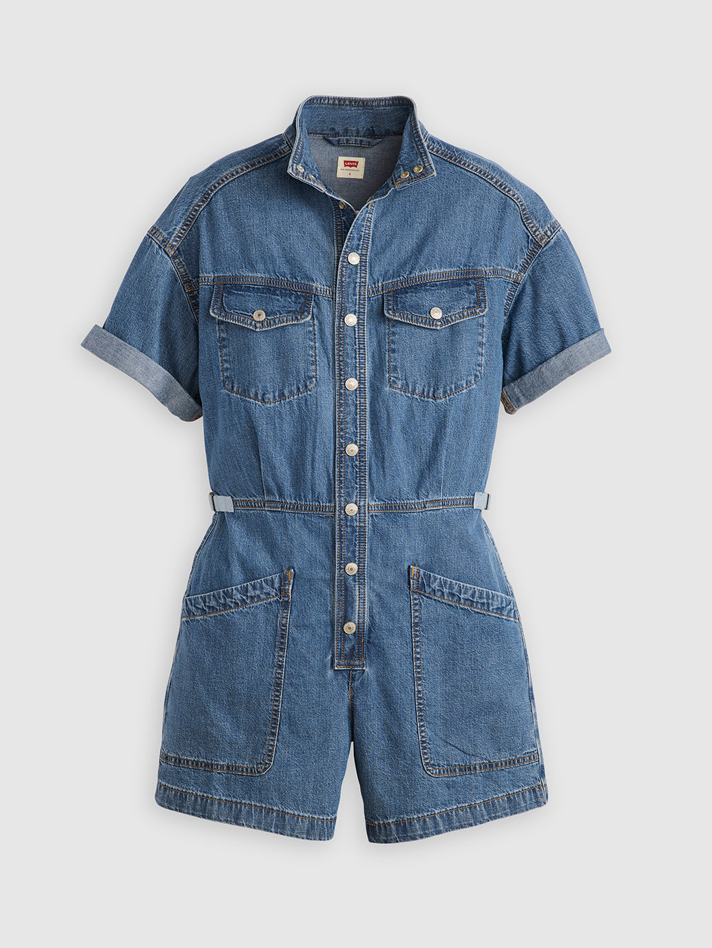 Women's Solid Blue Relaxed Fit Playsuit – Levis India Store