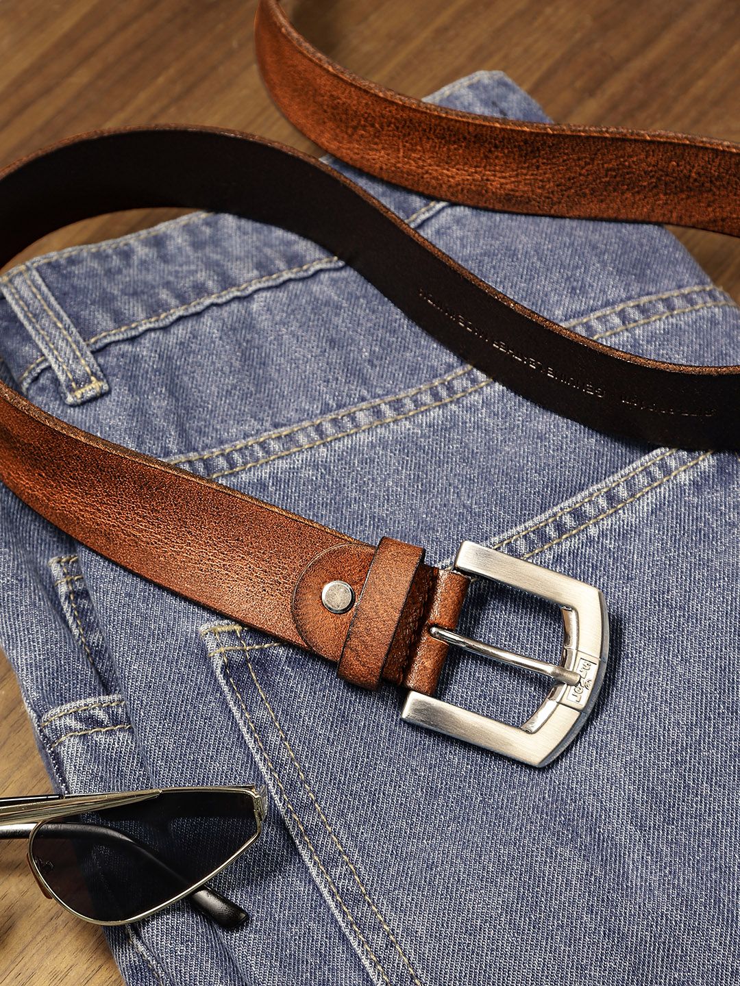 Men's Brown Textured Belt