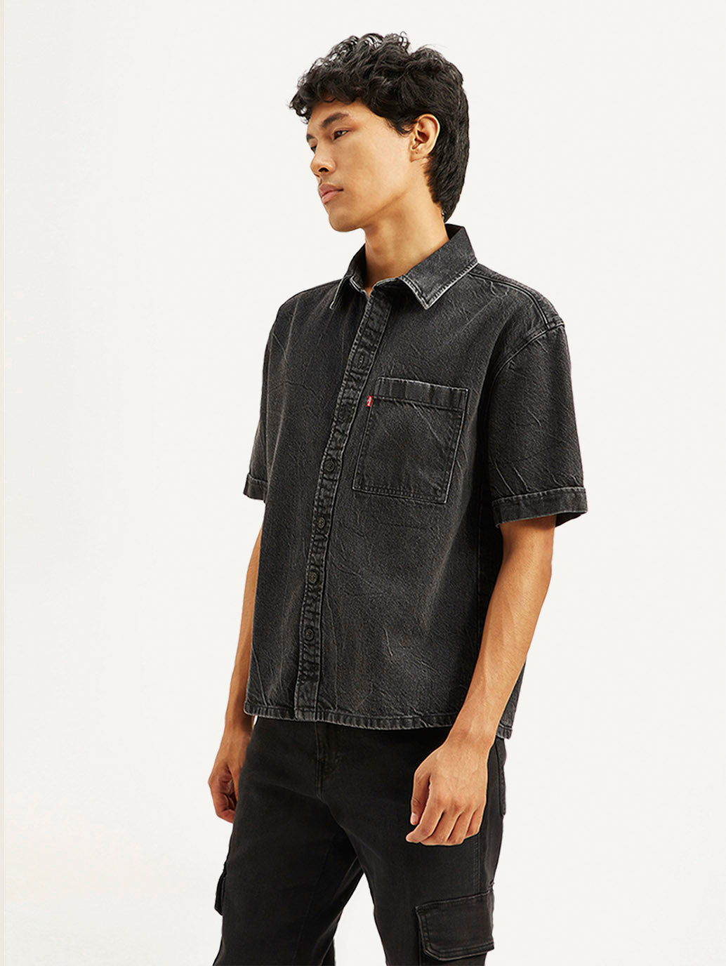 Men's Solid Relaxed Fit Denim Overshirt - 98223ae6ce1d874c69ac41b31386630f View