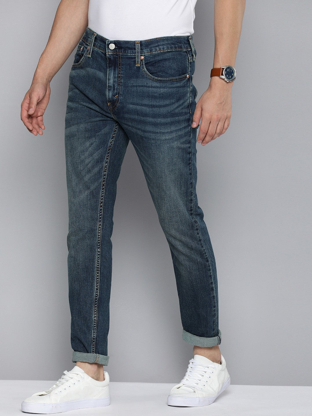Men's 512 Blue Slim Tapered Fit Mid Rise Jeans