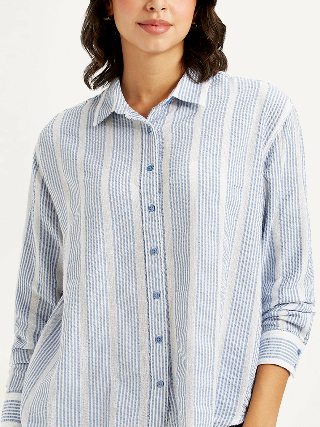 Women's Striped Relaxed Fit Shirt - 98f4082253963ce7488a0c8337c0fea7 View