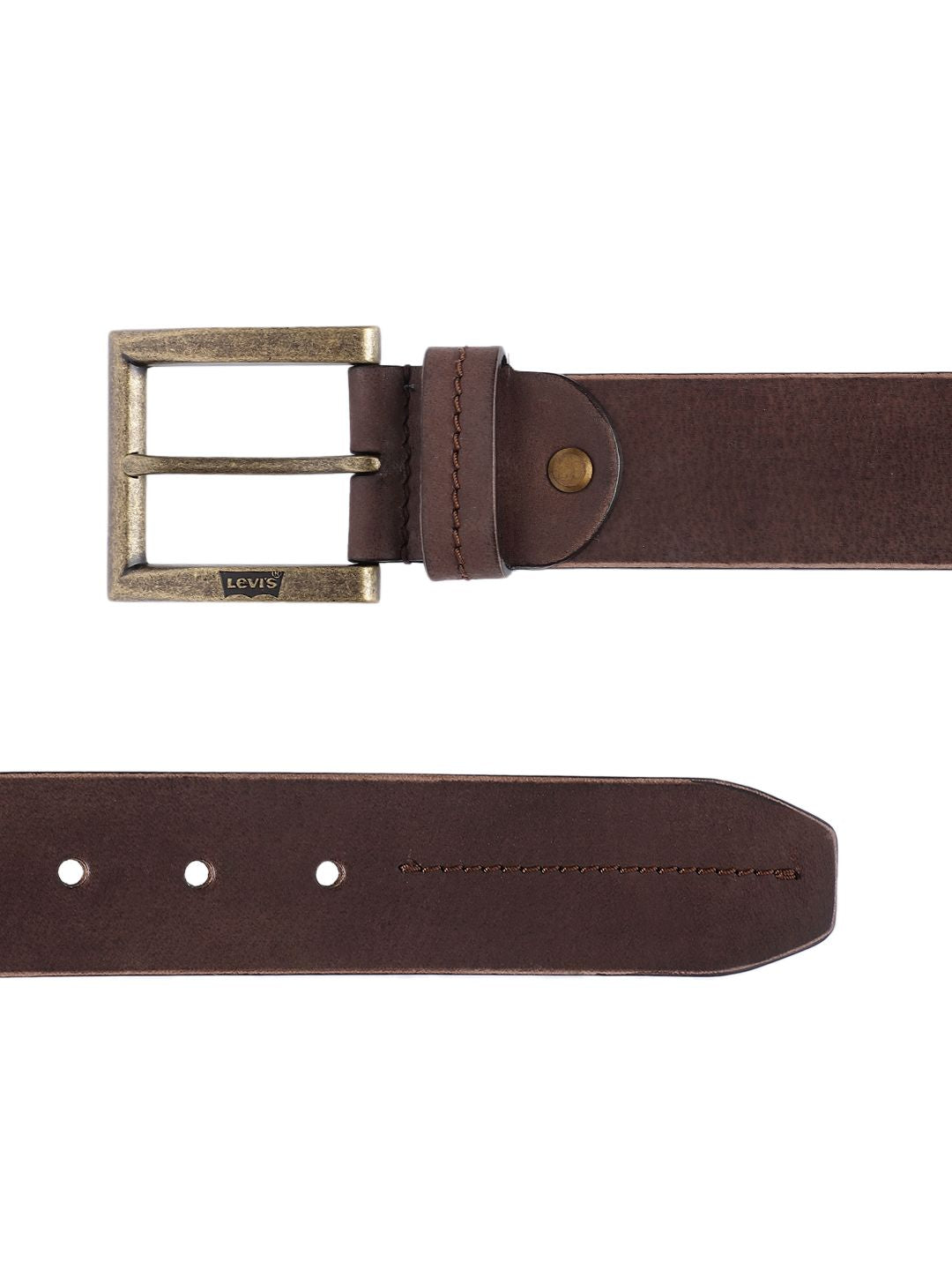 Men's Brown Solid Belt - 9cb68149-551d-491f-affa-3f51835c5fe11742206467324-Men-Solid-Leather-Belt-2241742206467213-3 View