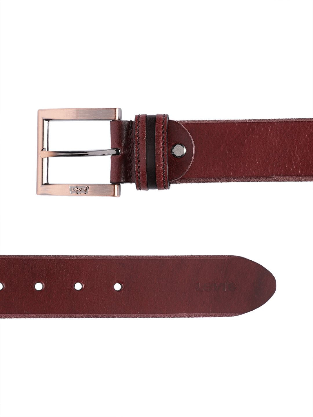 Men's Red Solid Belt - 9da510fb-4eb4-4924-9ed7-8ec633c7ebbd1742206506613-Men-Solid-Leather-Belt-6061742206506502-3 View