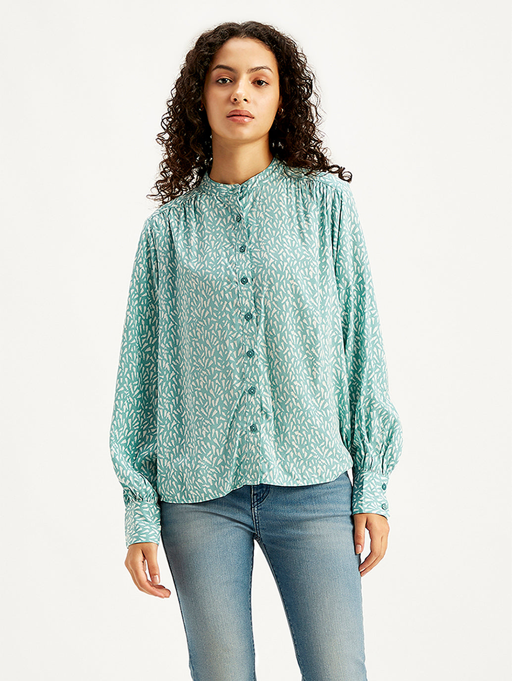 Women's Printed Turquoise Top