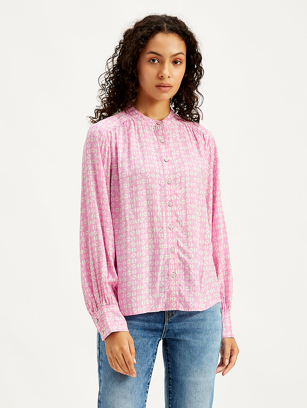 Women's All Over Print Pink Top