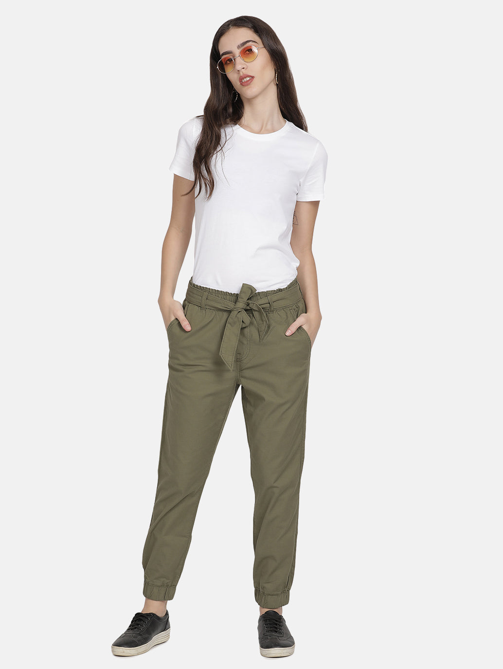 Women's High Rise Beige Regular Fit Joggers – Levis India Store
