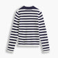 Women's Striped Black Crew Neck Sweater