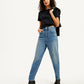 Women's Blue Loose Tapered Fit High Rise Jeans - ef43c6fe-58de-49b2-aa65-052a92da41b1 View