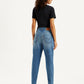 Women's Blue Loose Tapered Fit High Rise Jeans - ed4b99a2-a804-46e3-8192-20030bb7c3b9 View