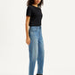 Women's Blue Loose Tapered Fit High Rise Jeans - a38f52b0-16b7-49c1-85bc-3713d24c4b94 View