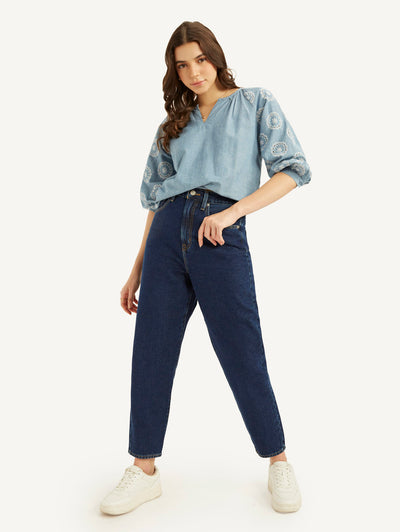 levi's Women's Blue Loose Tapered Fit High Rise Jeans-picture-45
