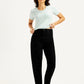 Women's Black Loose Tapered Fit High Rise Jeans - Styleshot View