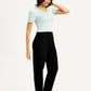 Women's Black Loose Tapered Fit High Rise Jeans - Side View