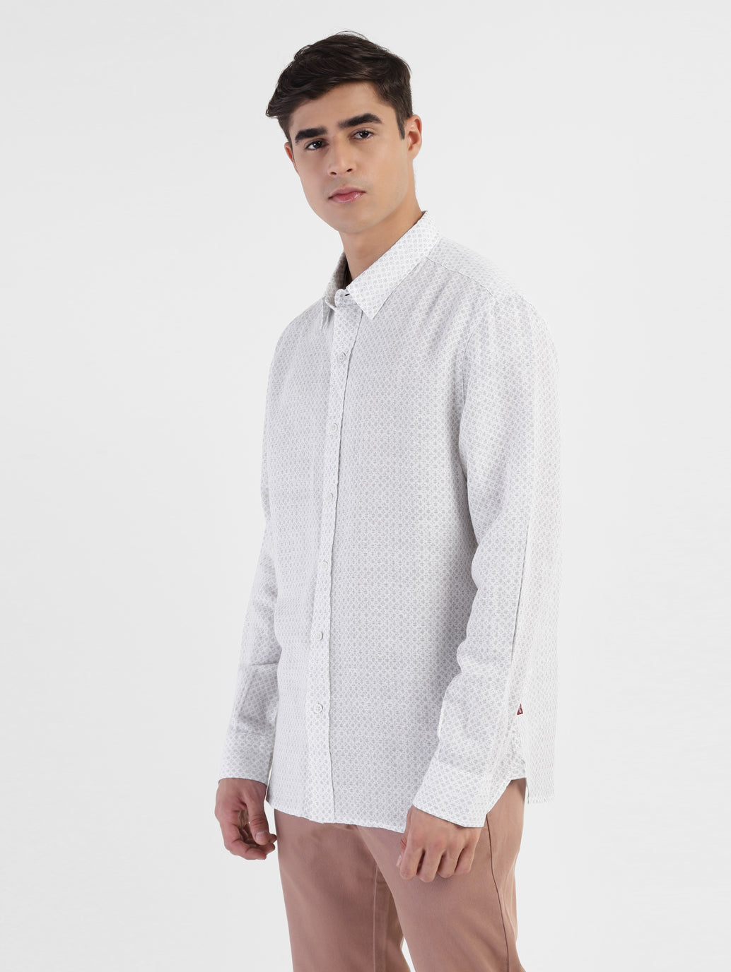 Men's Printed Spread Collar Linen Shirt - c0a24cd9-079d-42e0-858f-7f8b873ef88f View