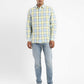 Men's Checkered Spread Collar Linen Shirt