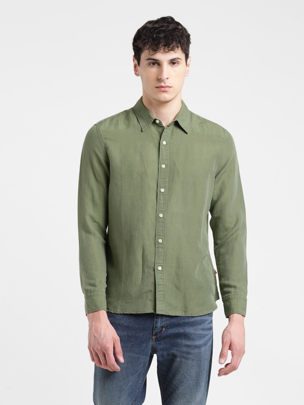 Men's Solid Slim Fit Linen Shirt