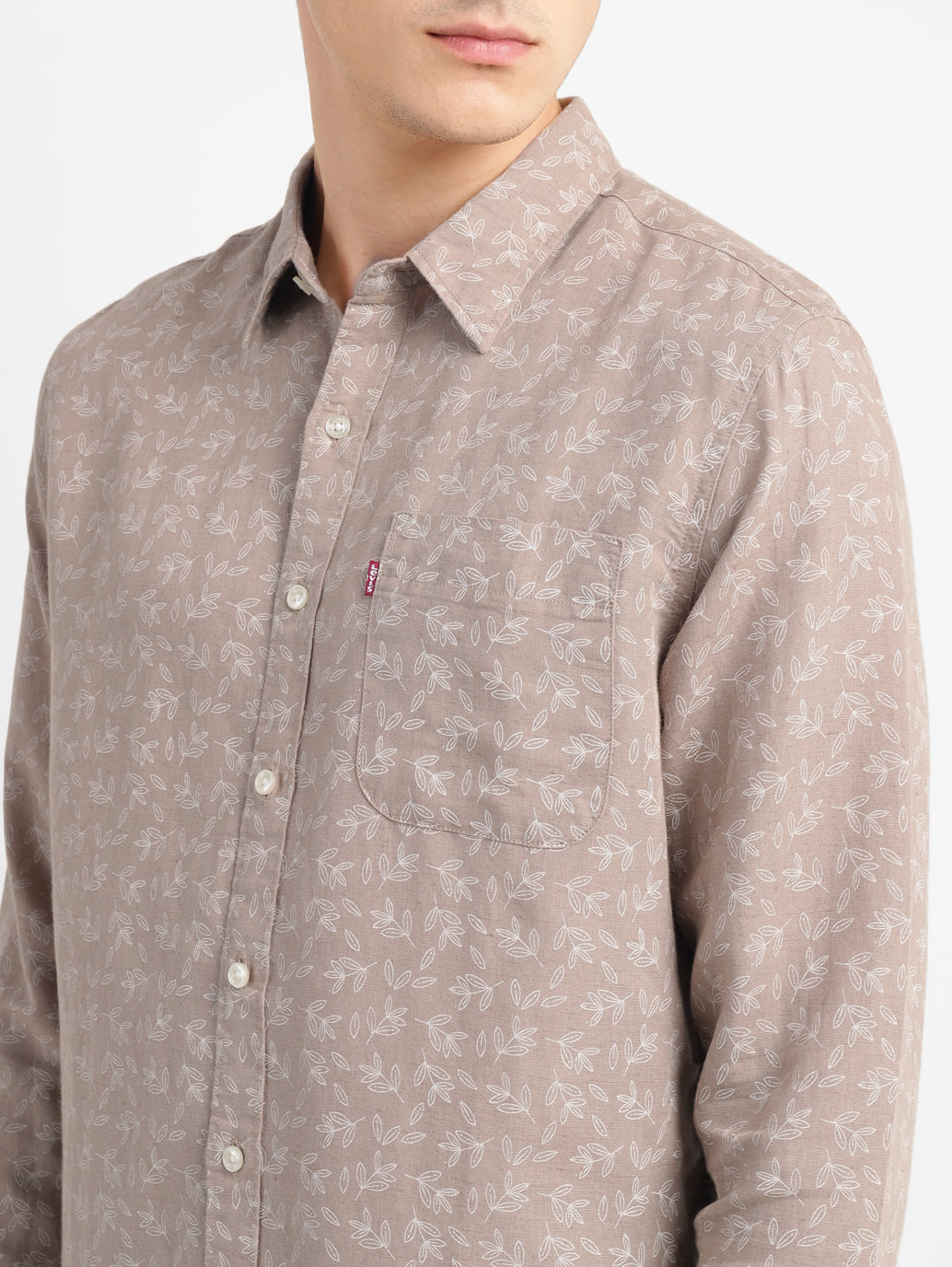 Men's Printed Spread Collar Shirt