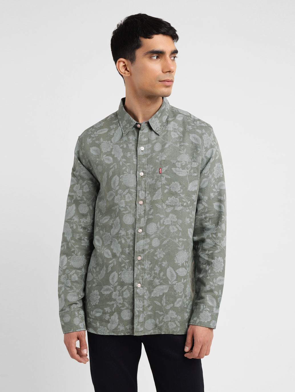 Men's Floral Print Slim Fit Shirt