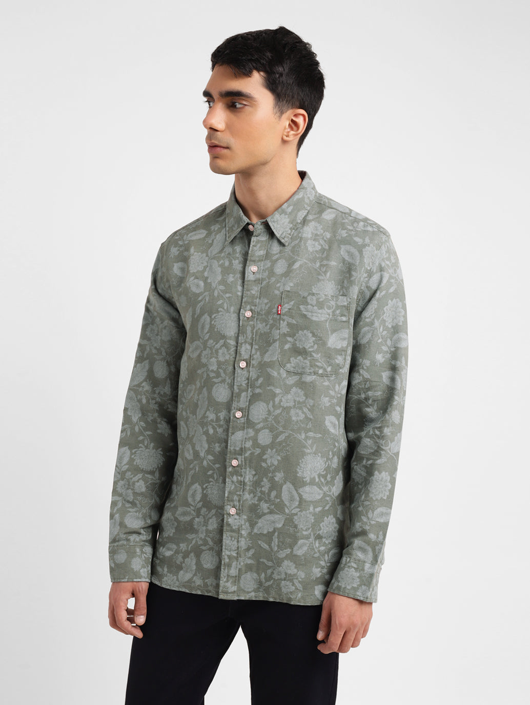 Men's Floral Print Slim Fit Shirt