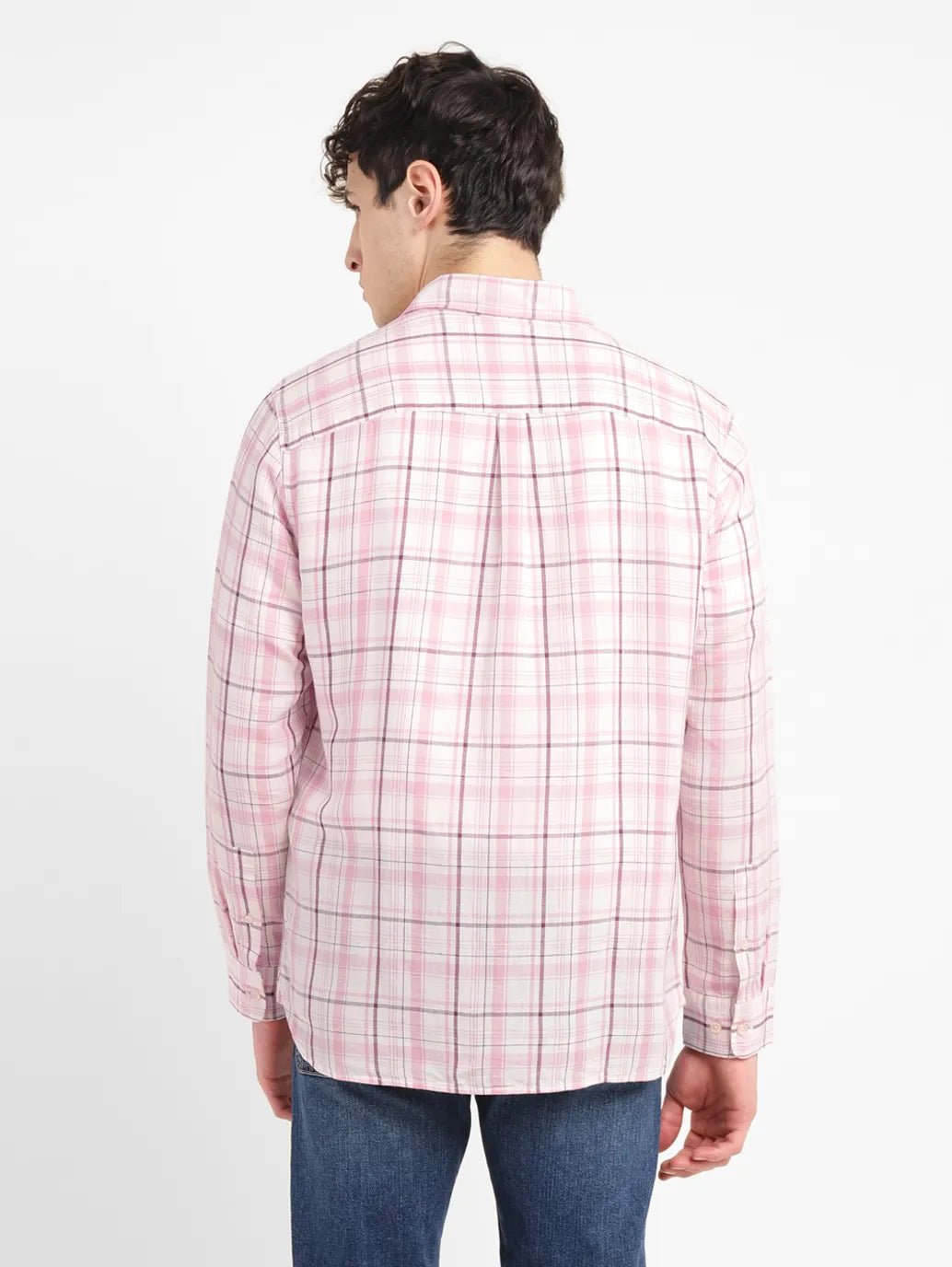 Men's Checkered Slim Fit  Linen Shirt - b3dd6040-1aa4-4f54-bb20-8fe43fae7799 View