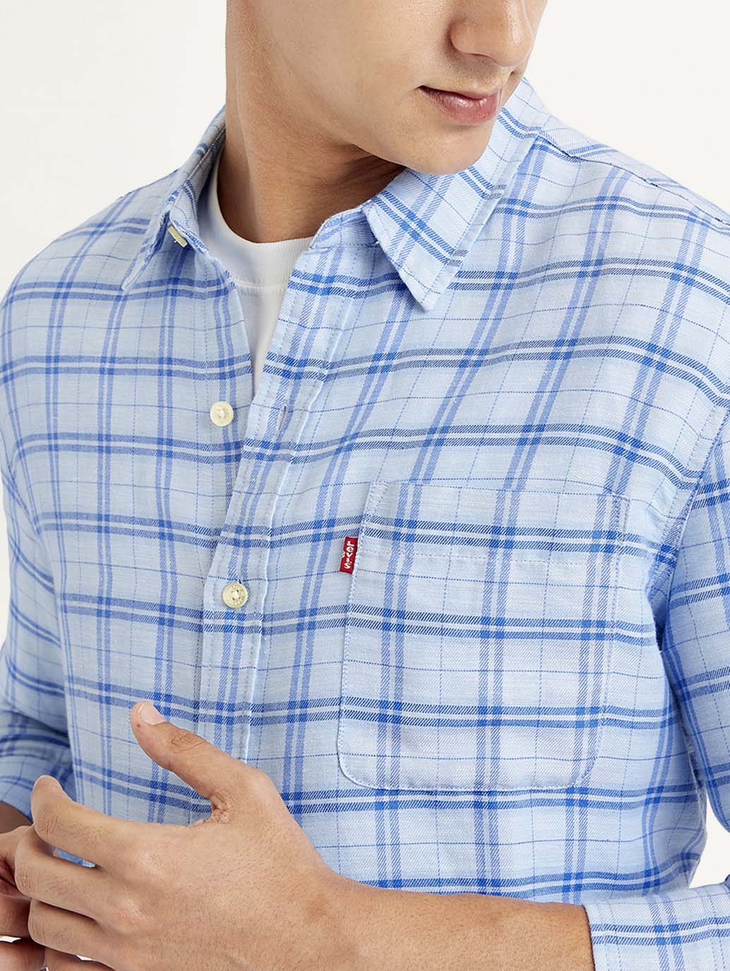 Men's Checkered Spread Collar Shirt