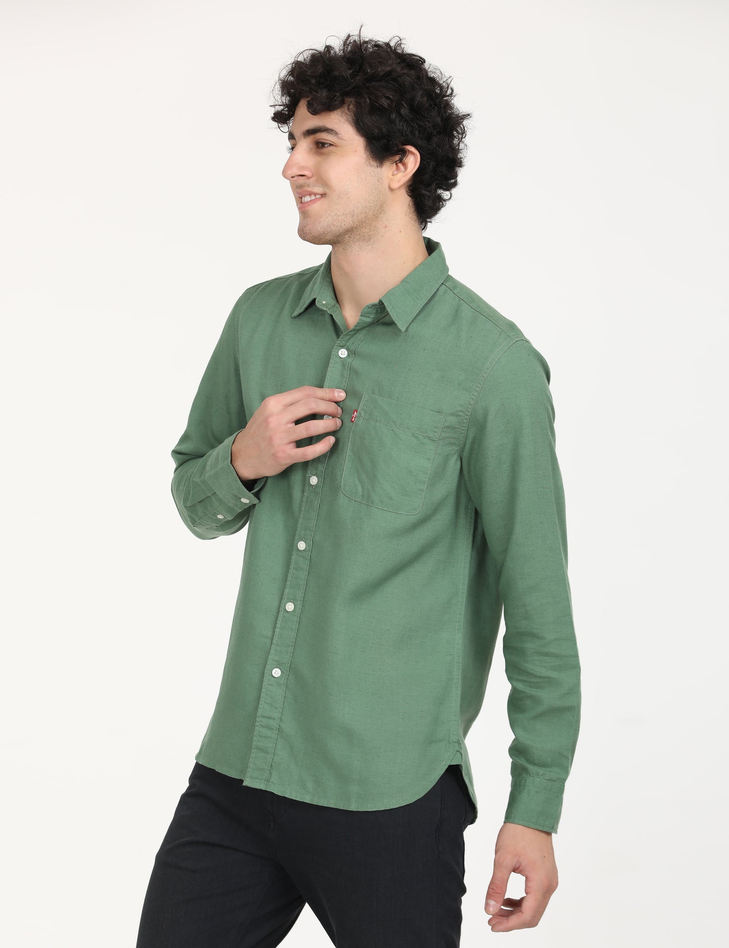 Men's Solid Slim Fit Shirt - RightSide View