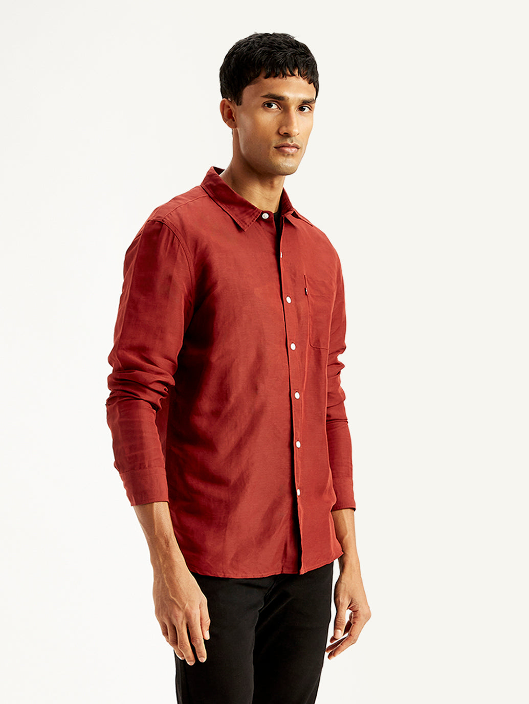 Men's Solid Regular Fit Shirt - Side View