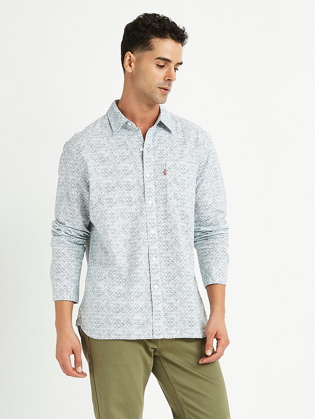 Men's Geometric Print Slim Fit Shirt