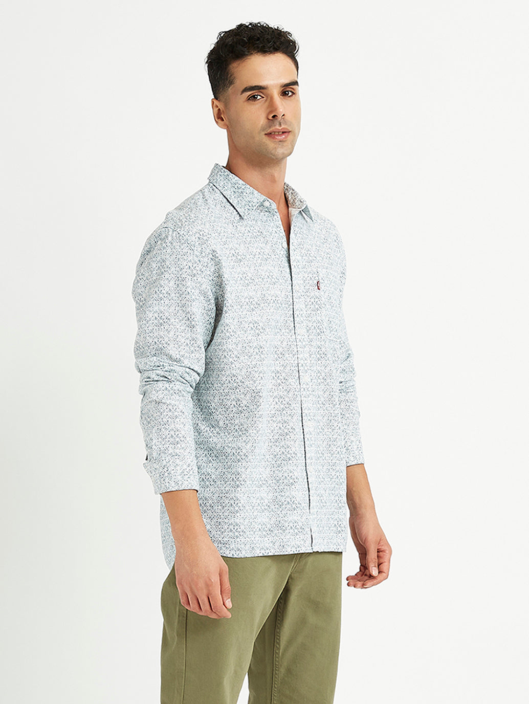 Men's Geometric Print Slim Fit Shirt