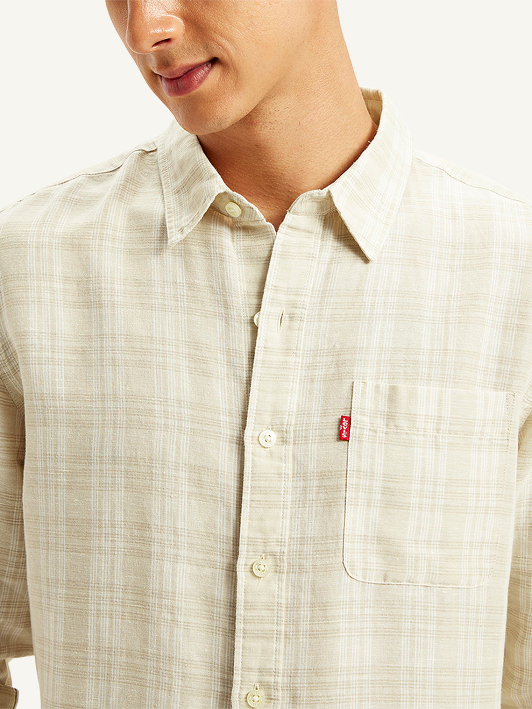 Men's Checkered Spread Collar Shirt